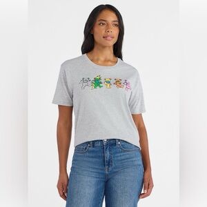 Time and Tru Lt Gray Heather Greatful Dead Dancing Bear Graphic T - Shirt